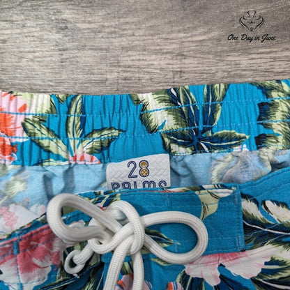 28 Palms 7" Inseam Tropical Hawaiian Print Board Short Size 36