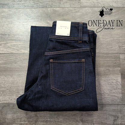 Banana Republic High Rise Wide Leg Jeans Dark Wash Denim NWT Size 0 (25)