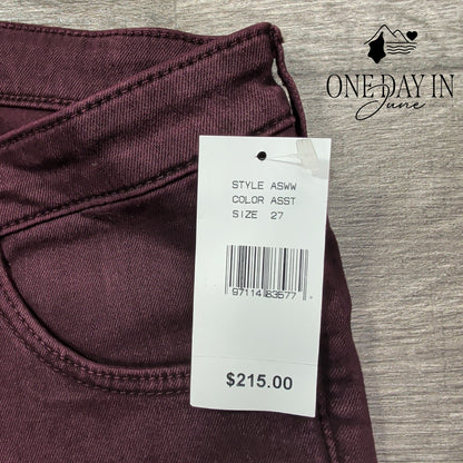 AG Adriano Goldschmied The Legging Ankle Super Skinny Jeans Burgundy NWT Size 4