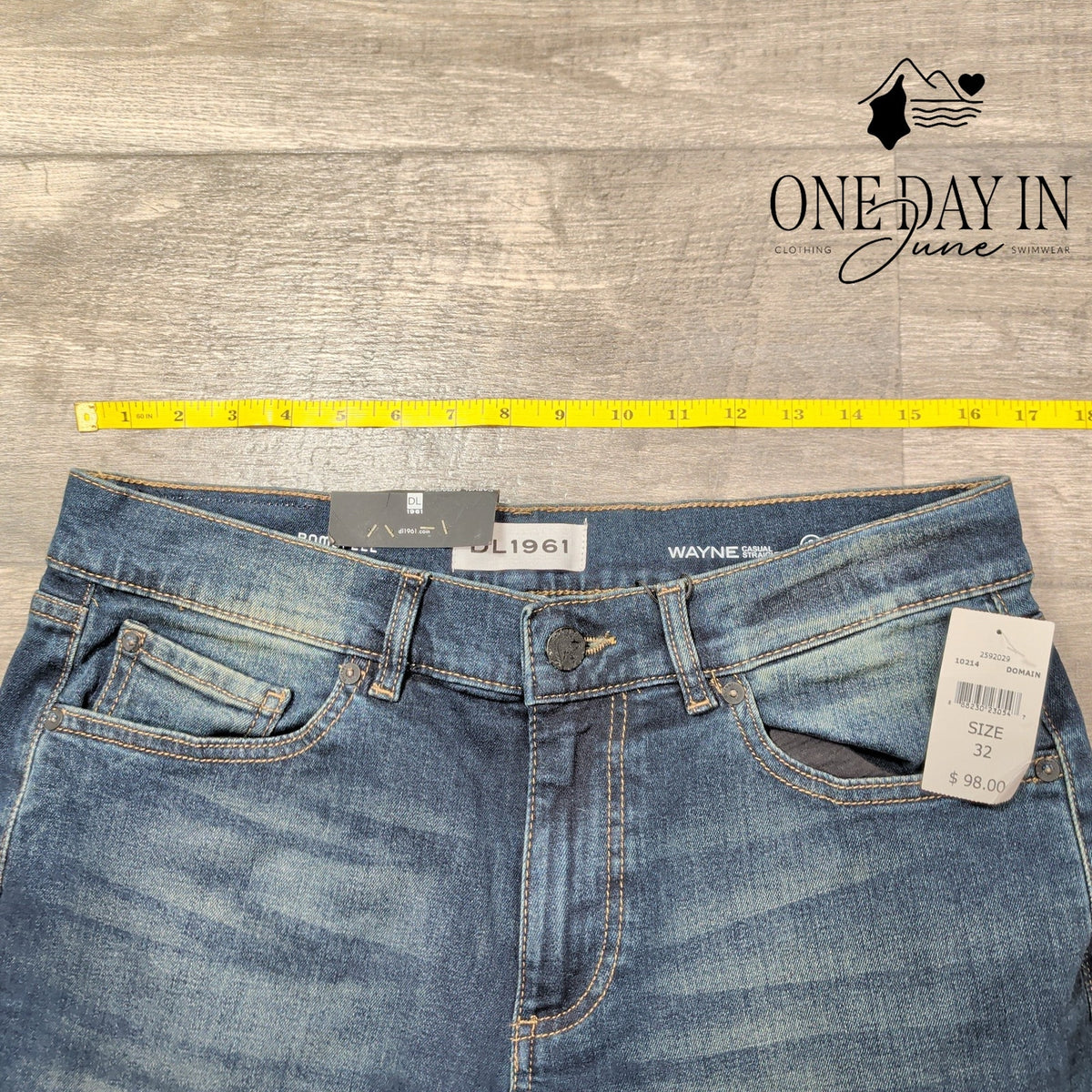 DL1961 Wayne Casual Straight Jeans Domain Dark Wash NWT Size 32X32