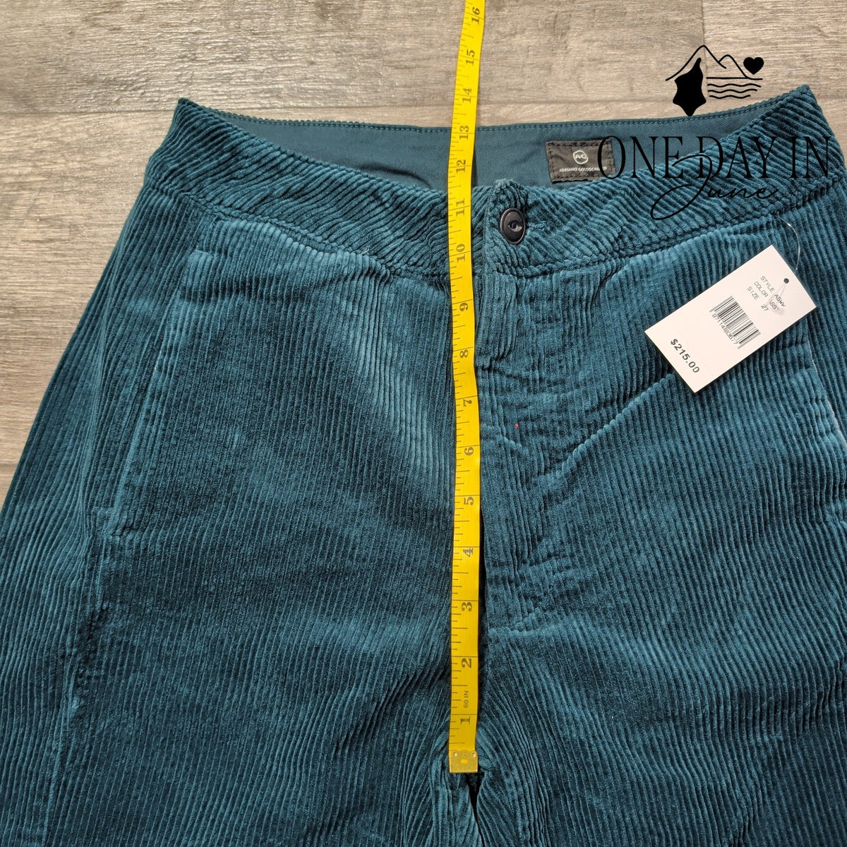 AG Adriano Goldschmied Wide Leg Corduroy Pants Dark Teal NWT Size 4 (27)