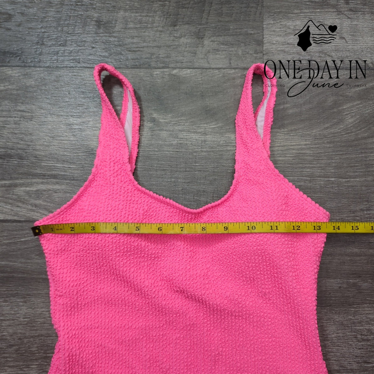 CharmLeaks Textured Crinkle One Piece Swimsuit Hot Pink Size S