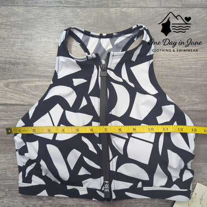 Gottex Free Sport Zip Crop Bikini Top Size 6