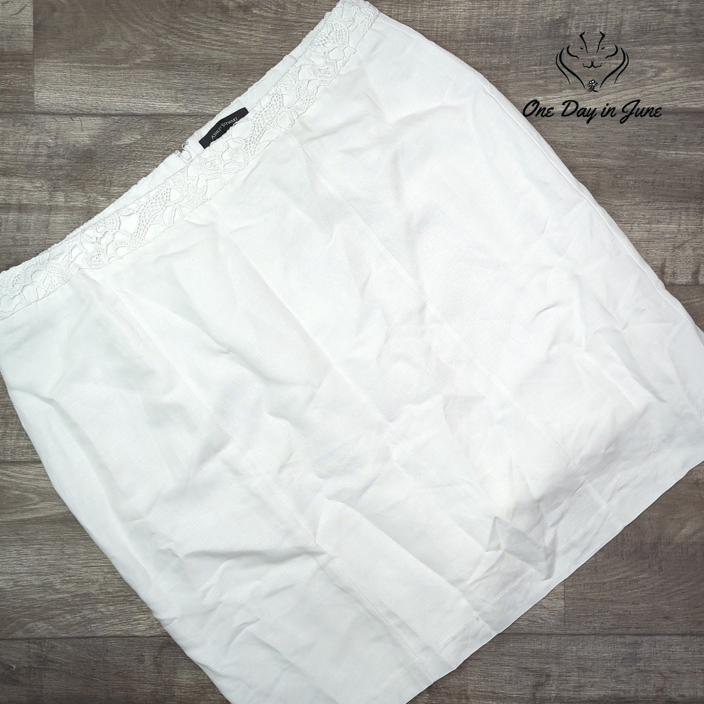 Ashley Stewart Plus Size Linen Mini Skirt Size 24