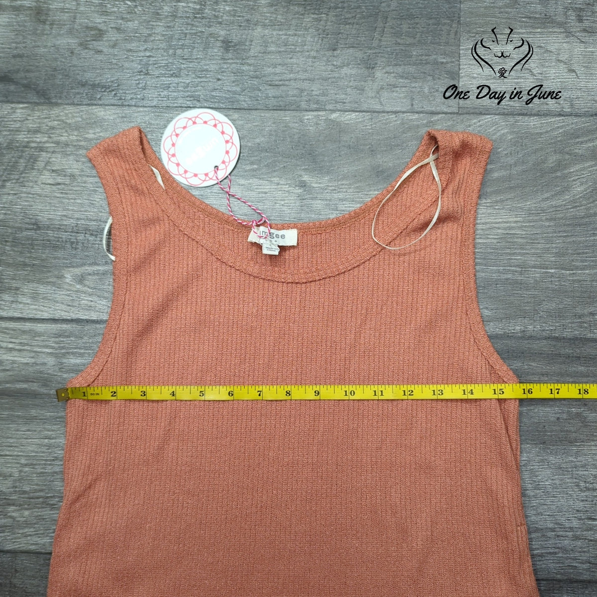 Umgee Ribbed Knit Tank Top Coral Orange Scoop Neck NWT Size L