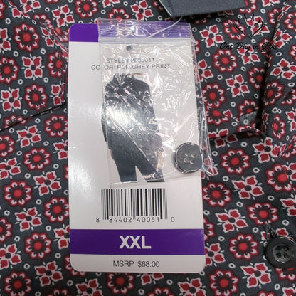 Chelsea & Theodore Button Front Long Sleeve Top Size XXL