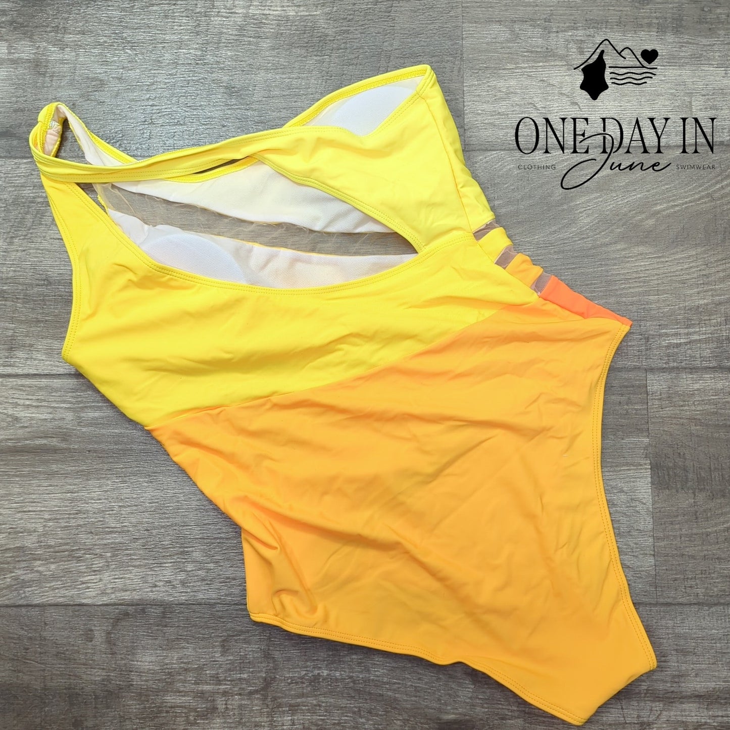 Adisputent One Shoulder Mesh One Piece Swimsuit Size XL