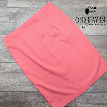 Premise Studio Pencil Skirt Coral Pink Stretch NWT Size 14