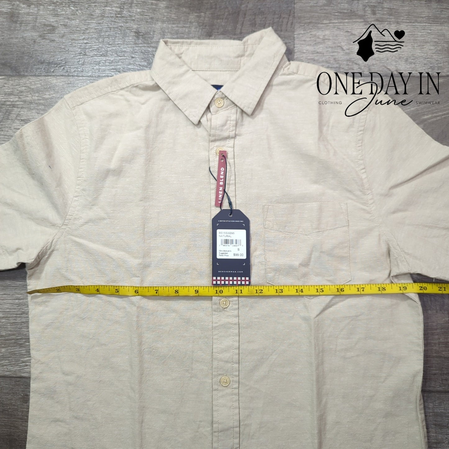 Ben Sherman Linen Blend Short Sleeve Shirt Size S