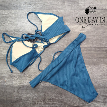 Zaful Ribbed Bikini Swimsuit Size L