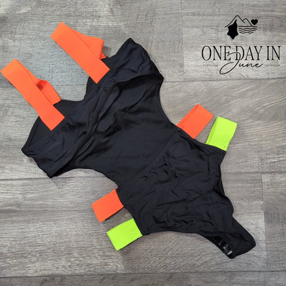 Aleumdr Wide Strap Cut Out Cheeky One Piece Size M