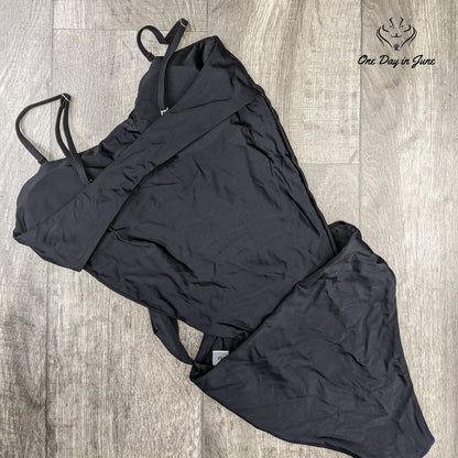 Amzbrly Wrap Around Tie Front One Piece Swimsuit Size M