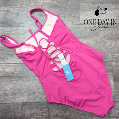 Cupshe Lace Up Nack One Piece Swimsuit Size M