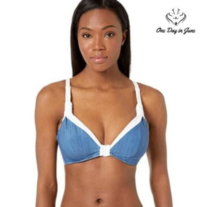 SeaFolly Block Party F Cup Halter Bikini Top Size 6