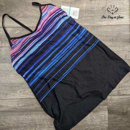 Maxine of Hollywood Scoop Neck Swimdress One Piece Swimsuit Size 16