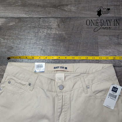 Gap Bootcut Ankle Pants Ivory Cream Mid Rise NWT $39.50 Size 8