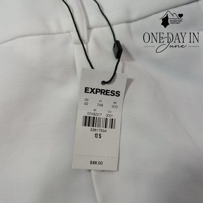 Express The Stylist Super High Rise Dress Pants White NWT Size 10 Short