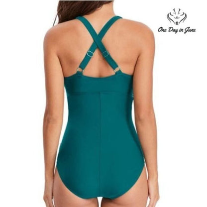 Cluci Ruched Crossover Back One Piece Size M