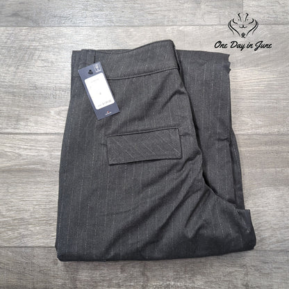 Tommy Hilfiger Metallic Pinstripe Wide Leg Cargo Pants Gray NWT Size 4