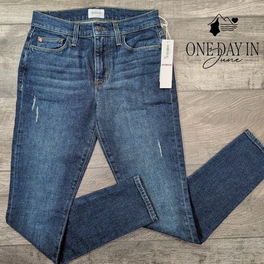 Hudson Blair High Rise Skinny Ankle Jeans Distressed Blue NWT Size 0 (25)