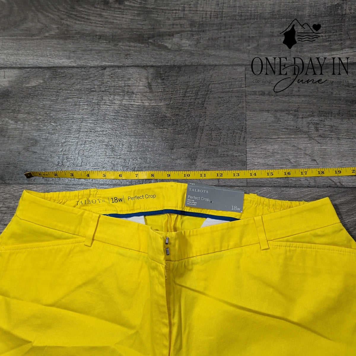 Talbots Plus Size Perfect Crop Slim Leg Pants Yellow NWT $89.50 Size 18W