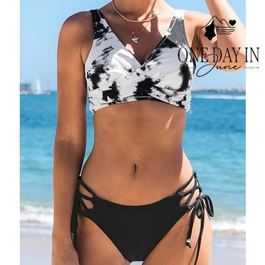 Cupshe Twist Front Tie Back Tie Side Bikini Swimsuit Size S
