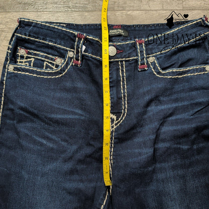 True Religion Jennie Curvy Mid Rise Super Skinny Jeans Dark Blue NWT Size 14
