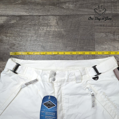 Columbia Powder Twist Ski Snow Pants White Omni-Tech Waterproof NWT Size L