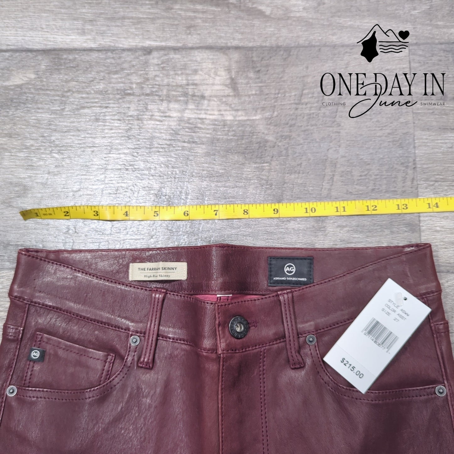 AG Adriano Goldschmied The Farrah Skinny Faux Leather Jeans Size 27 (4)