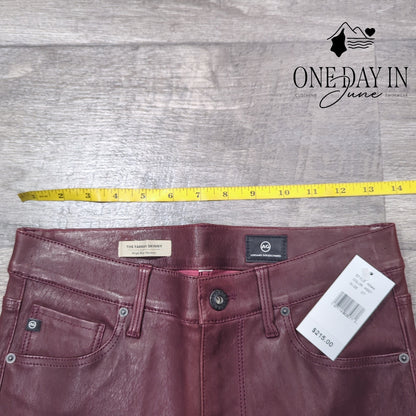 AG Adriano Goldschmied The Farrah Skinny Faux Leather Jeans Size 27 (4)