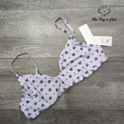 RVCA Foulard Underwire Bikini Top Lavender Geometric NWT $58 Size L