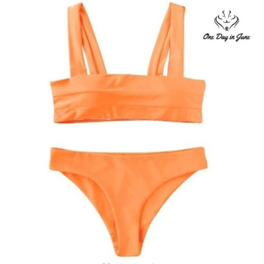 Zaful Wide Strap Bandeau Bikini Size L