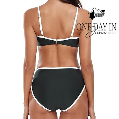 Aleumdr High Waist Crop Bikini Swimsuit Size M