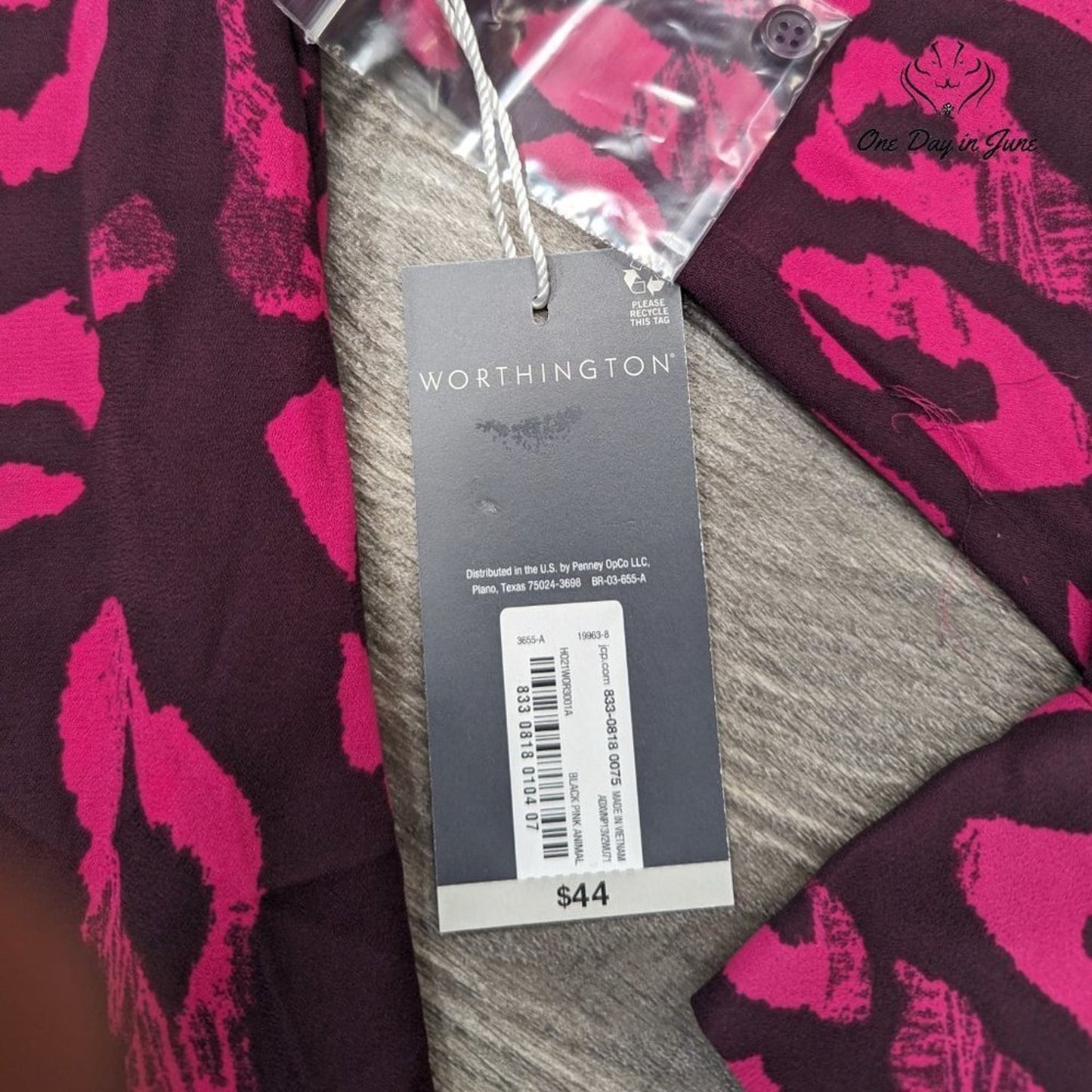 Worthington Long Sleeve Burron Down Blouse Size M