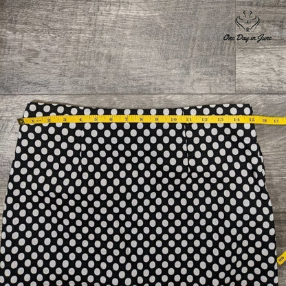 Chico's Women's Polka Dot Side Zip Mid Skirt Size S