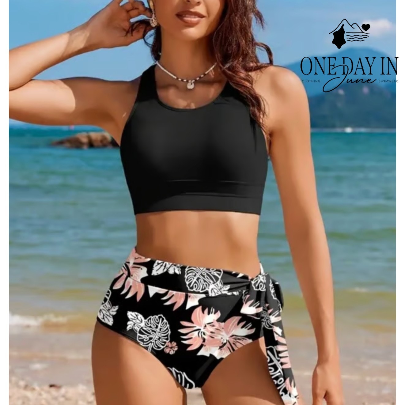 Aimage Crop Top Bikini Swimsuit Size M