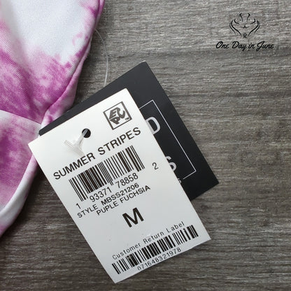 Bar III Summer Stripes Plunge One Piece Swimsuit NWT $88 Fuchsia Size M