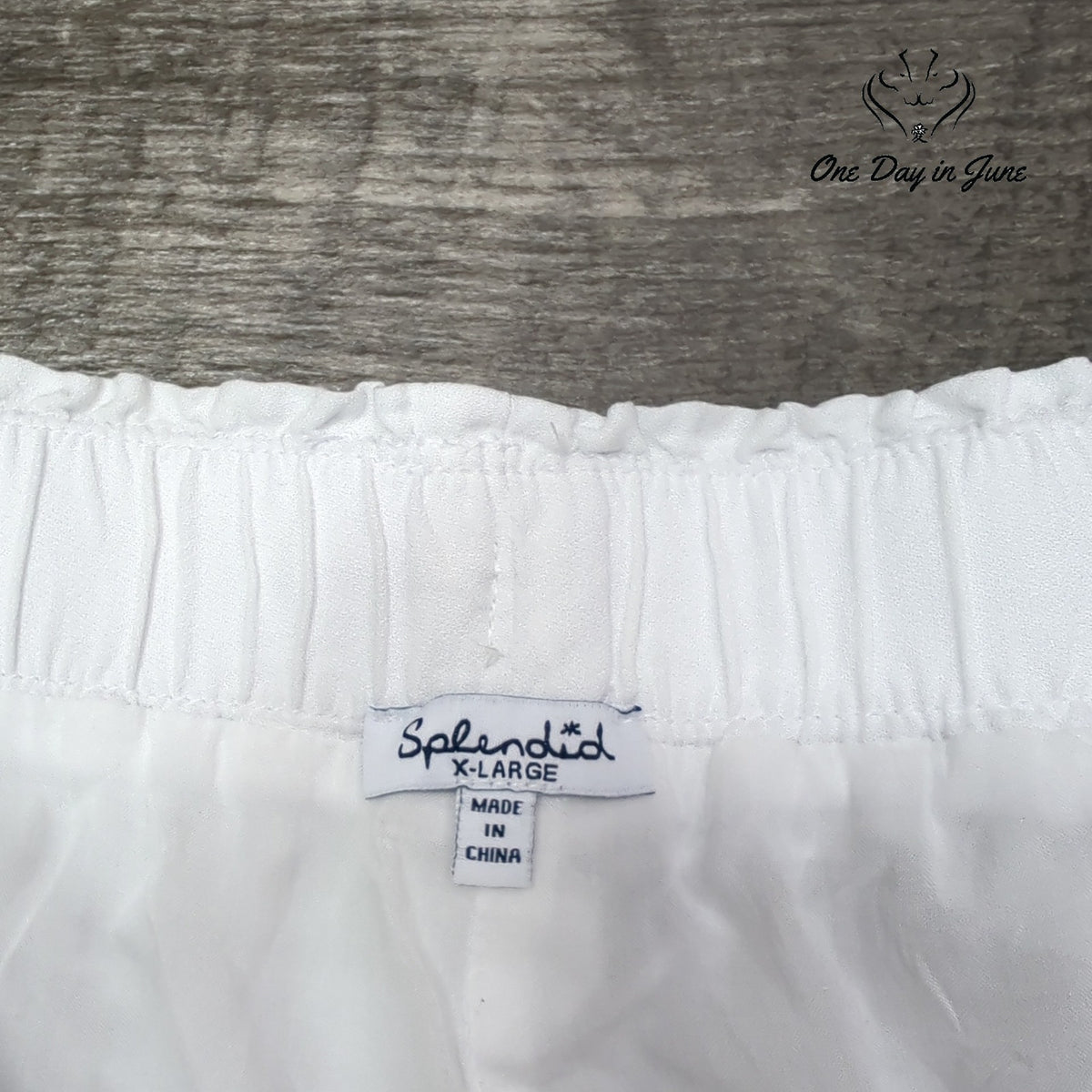 Splendid Womens White Drawstring Pull On Straight Leg Pants Pockets Size XL