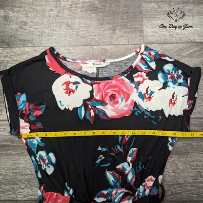 Yidarton Floral Short Sleeve Maxi Dress Size S