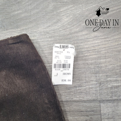 B. Moss Clothing Company Corduroy Mini Skirt Size 4