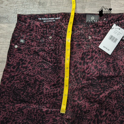 AG Adriano Goldschmied Farrah Skinny Ankle Jeans Animal Print NWT Size 2 (26)