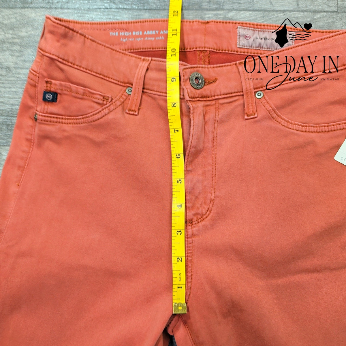 AG Adriano Goldschmied High Rise Abbey Ankle Orange Super Skinny NWT Size 0 (25)