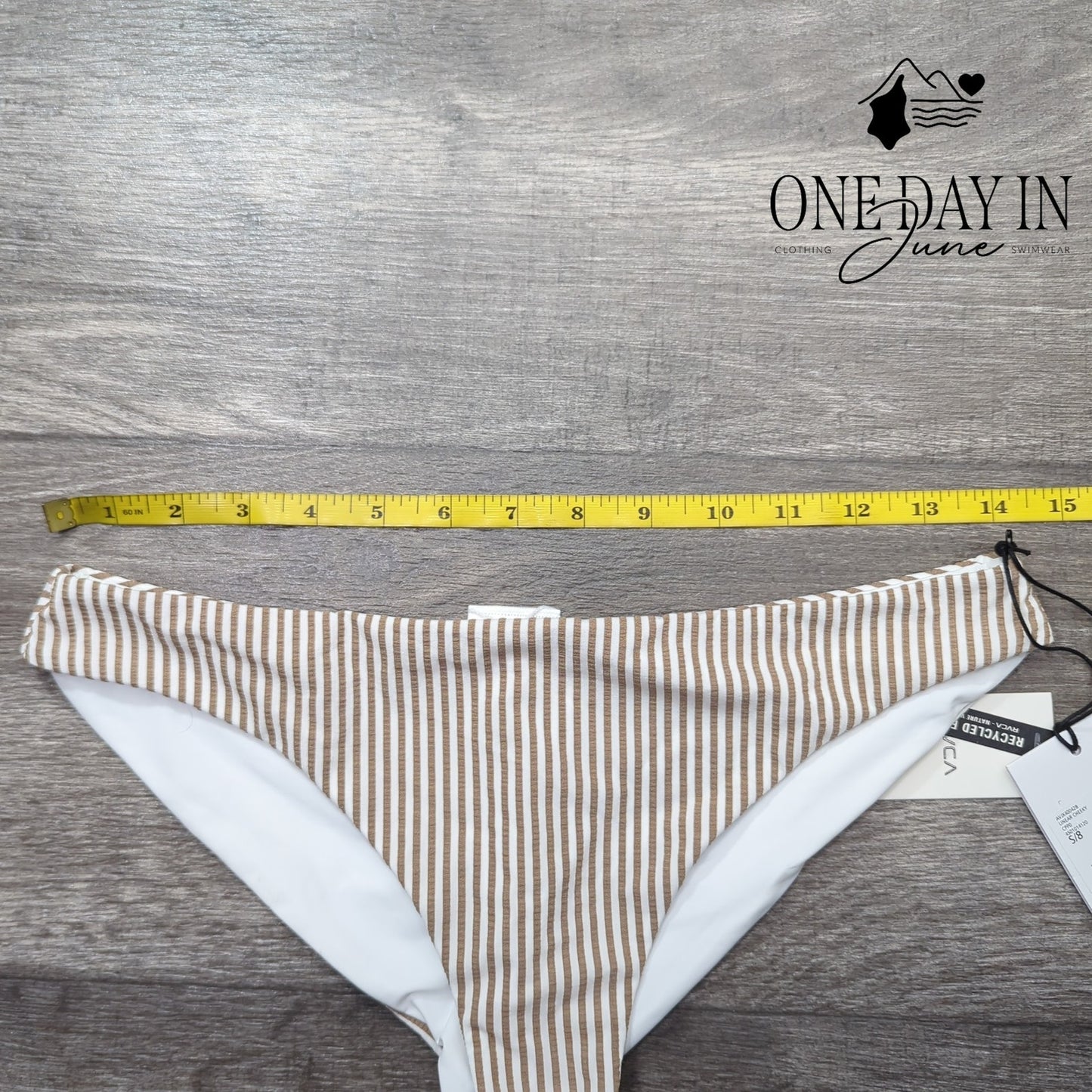 RVCA Striped Textured Bikini Bottom Size S