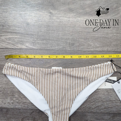 RVCA Striped Textured Bikini Bottom Size S