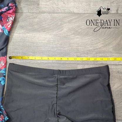 Adisputent Floral Boyshort Tankini Swimsuit Size XL
