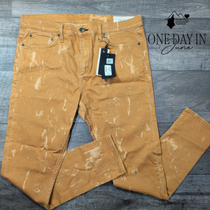 Rag & Bone Fit 1 Authentic Skinny Jeans Golden Brown Distressed NWT Size 36X32