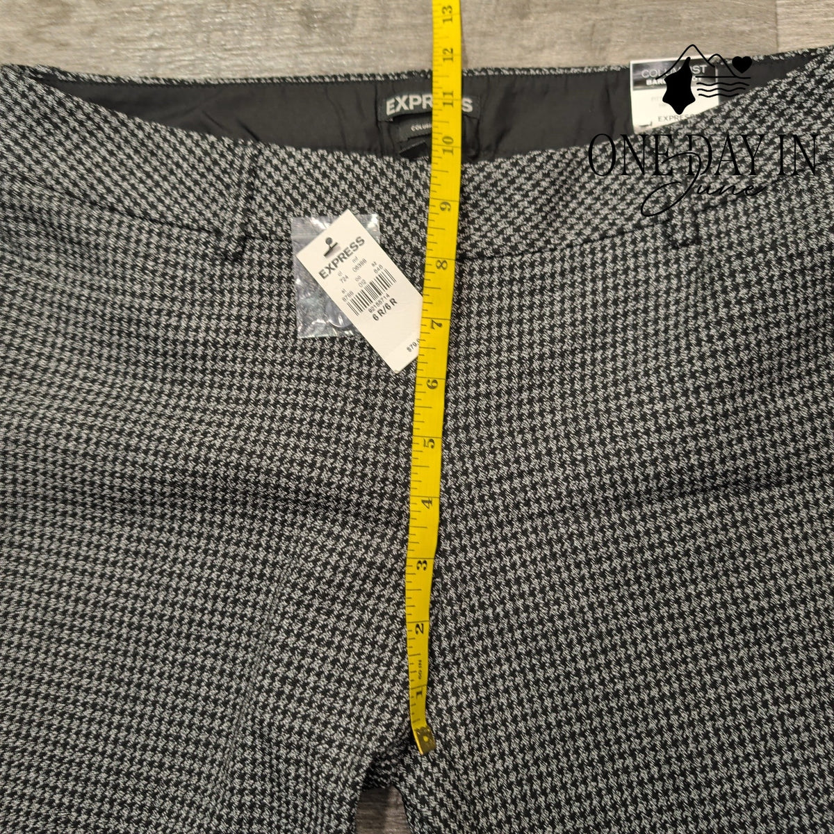 Express Columnist Barely Boot Pants Black White Tweed NWT Size 6