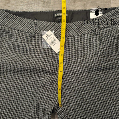 Express Columnist Barely Boot Pants Black White Tweed NWT Size 6