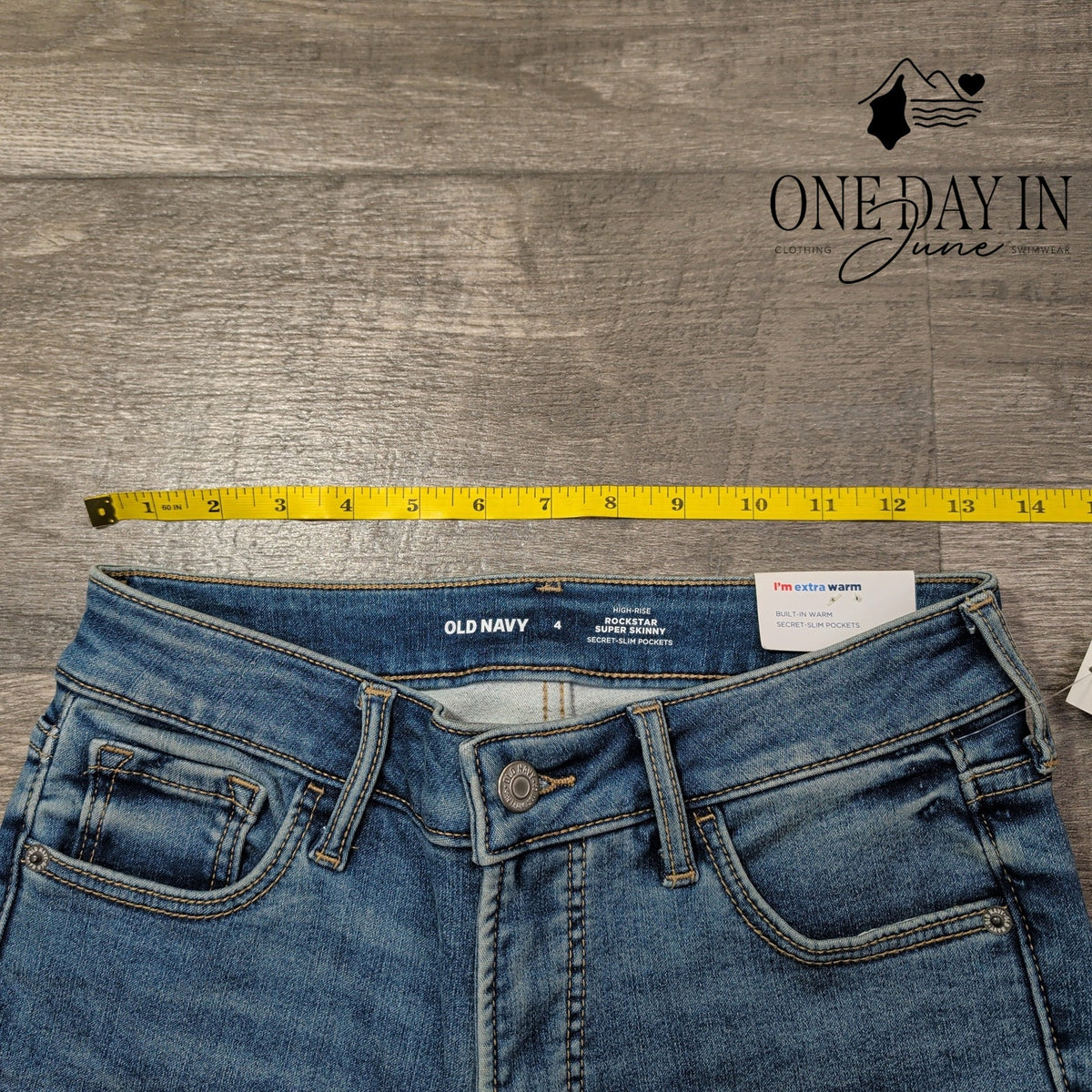 Old Navy Rockstar Super Skinny Built In Warm High Rise Jeans NWT Size 4