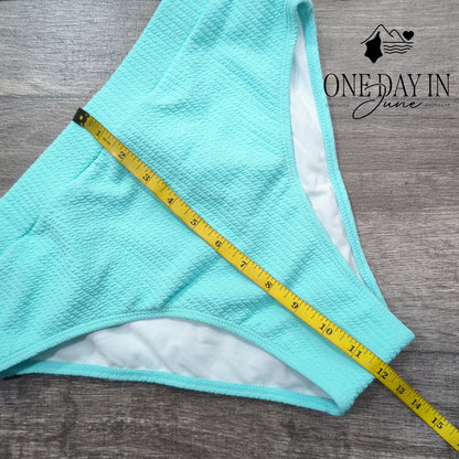 Aleumdr Textured Ribbed Crop Bikini Swimsuit Size L